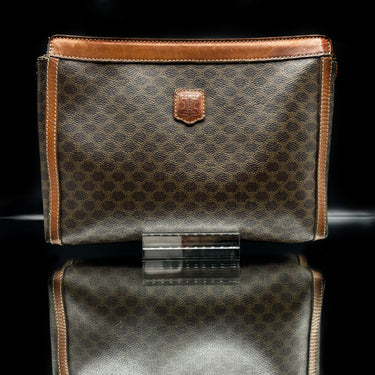 Celine Brown Macadam Blason Clutch