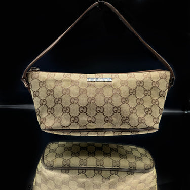 Gucci Monogram Boat Bag- Brown